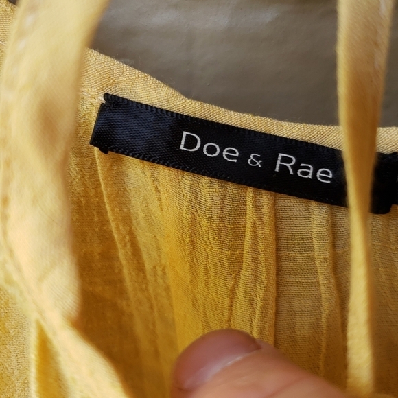 Doe & Rae yellow summer fringe hem tank S - Picture 5 of 6